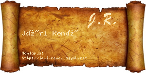 Jári René névjegykártya